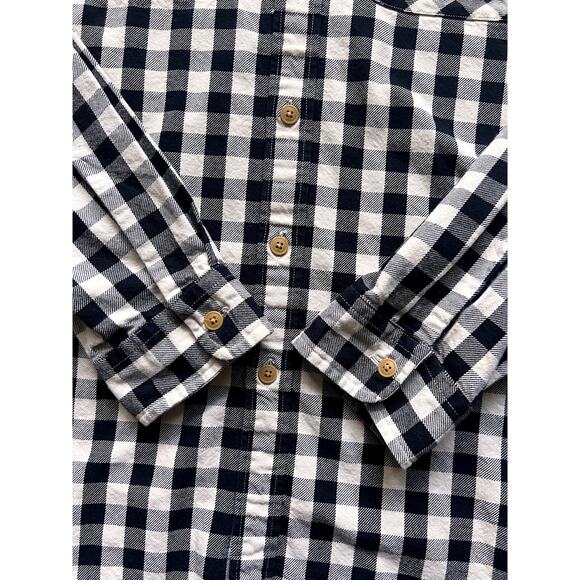 J. Crew Heavyweight Flannel Shirt XL Black Beige Buffalo Check Plaid Men's Slim - Picture 6 of 6